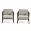 Chaise longue d'extérieur en bois de teck avec coussin et accoudoirs Junco-897636980-897636983