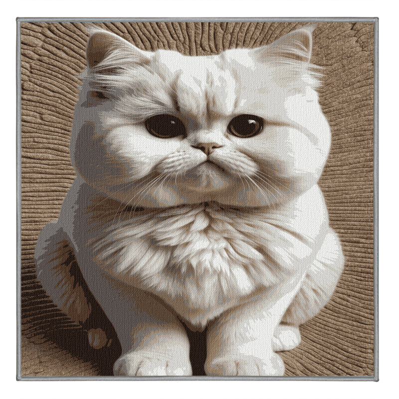 Washable Exotic Shorthair Cats Area Rug, Square 5'