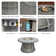 Areefa Round Propane Smokeless Fire Pit Table with Hidden Fuel Tank