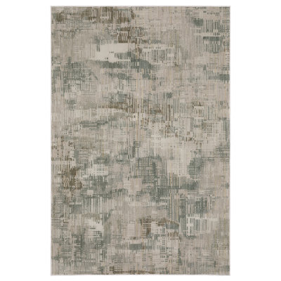 Michels Distressed Abstract Beige/ Blue Area Rug