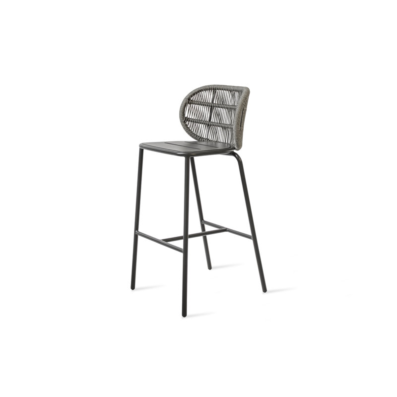 Kodo Outdoor Bar Stool, Fossil Gray