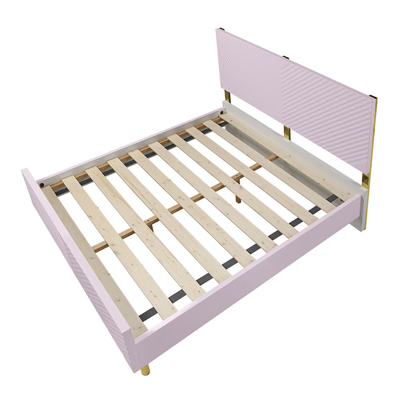 Wilkens Bed, Full, Pink High Gloss