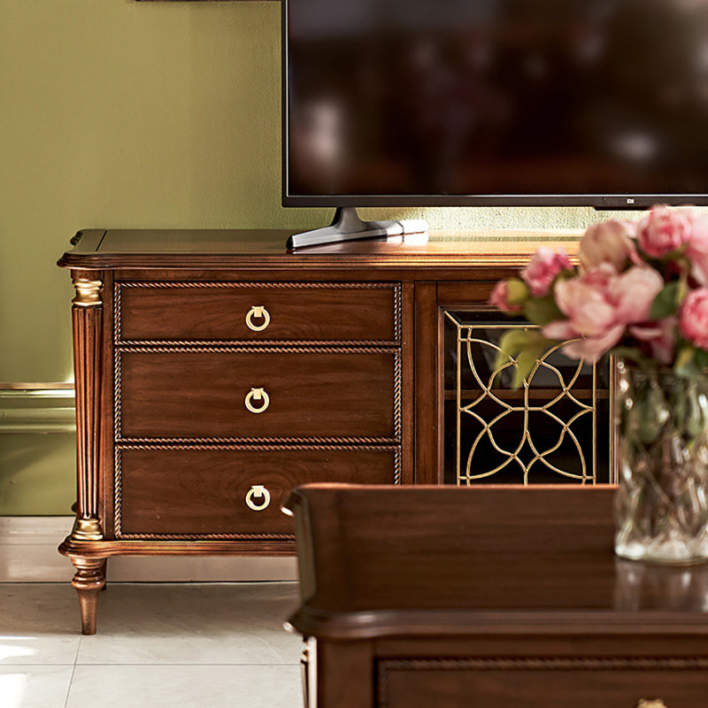 Vintage dark walnut TV cabinet, 70.9"