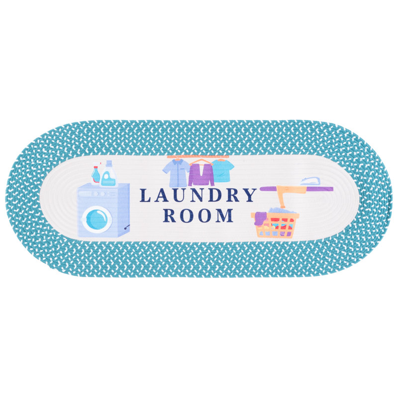 Braided Laundry Poster 314 Hand Woven Performance Machine Washable No Pattern Rug