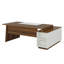 Bureau de direction en L 70,5 po avec armoire de rangement et tablettes (sans la chaise)