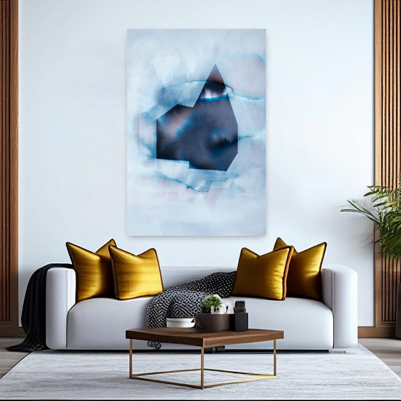Art géométrique abstrait géométrique contemporain, H 60 po x l 40 po