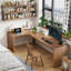 Bureau en coin en L en bois massif-124591472-124591470