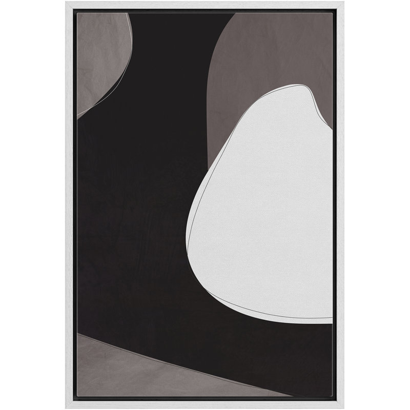 IDea4wall abstrait alternant foncé et beige forme EVA11, H 36 po x l 24 po x P 1,5 po, Blanc