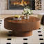Table basse ronde élégante avec plateau de table épais, table de bout à tambour moderne, table centrale cannelée minimaliste pour le salon-492836070