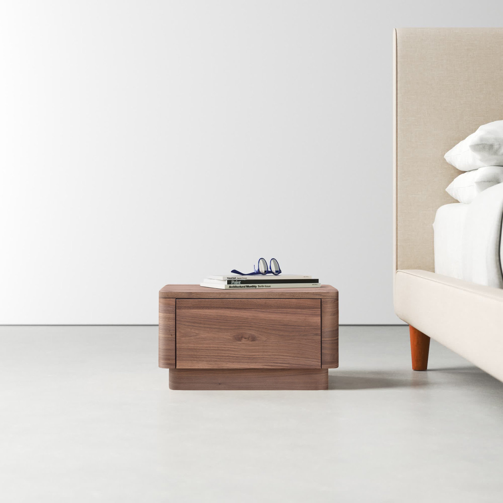 Mille Walnut Nightstand, Walnut