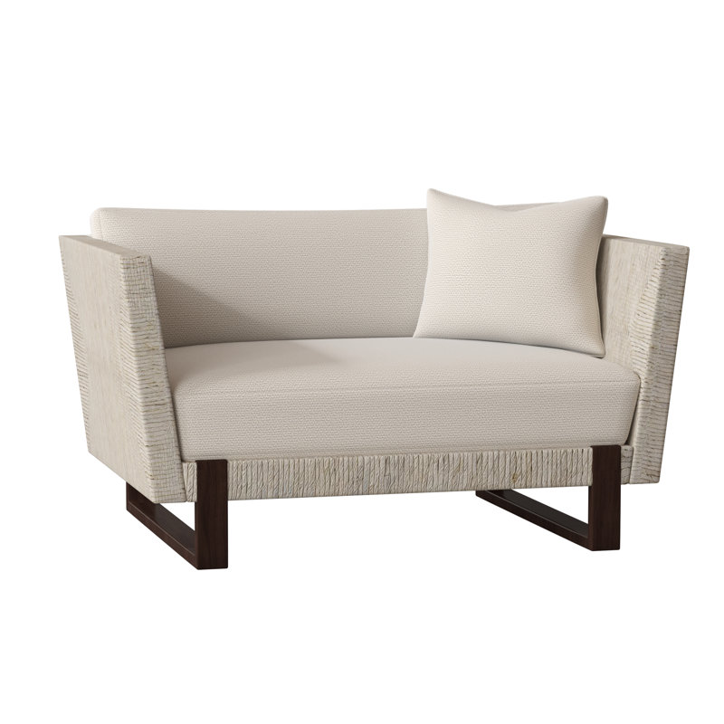 Maya 54.5" Tuxedo Arm Loveseat, Cream Chenille 1345-002