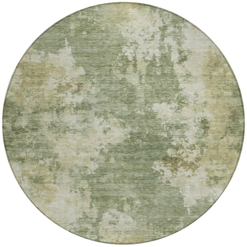 Tapis rond 8 po Sage And Beige