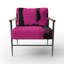 Fauteuil d'appoint Walt Crossing Paths II - rembourré rose et noir-1814672782