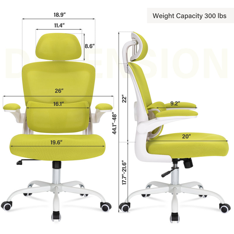 Chaise de bureau Devli, White, Vert