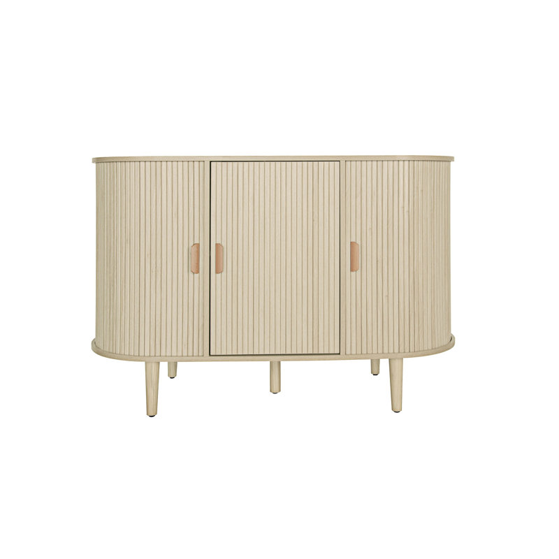 Armoire de rangement ovale 3 portes Cailtin, Naturel