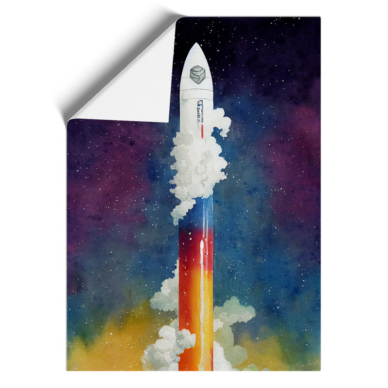 A Fascinating Spaceship Rocket - Wall Art, 29.7cm H x 21cm W, Paper, No Matte