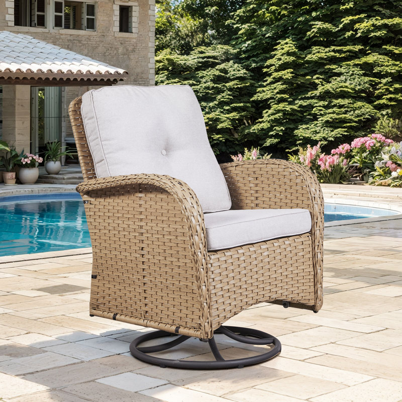 Fauteuil oscillant d'extérieur Gaetanino, Beige, Jaune