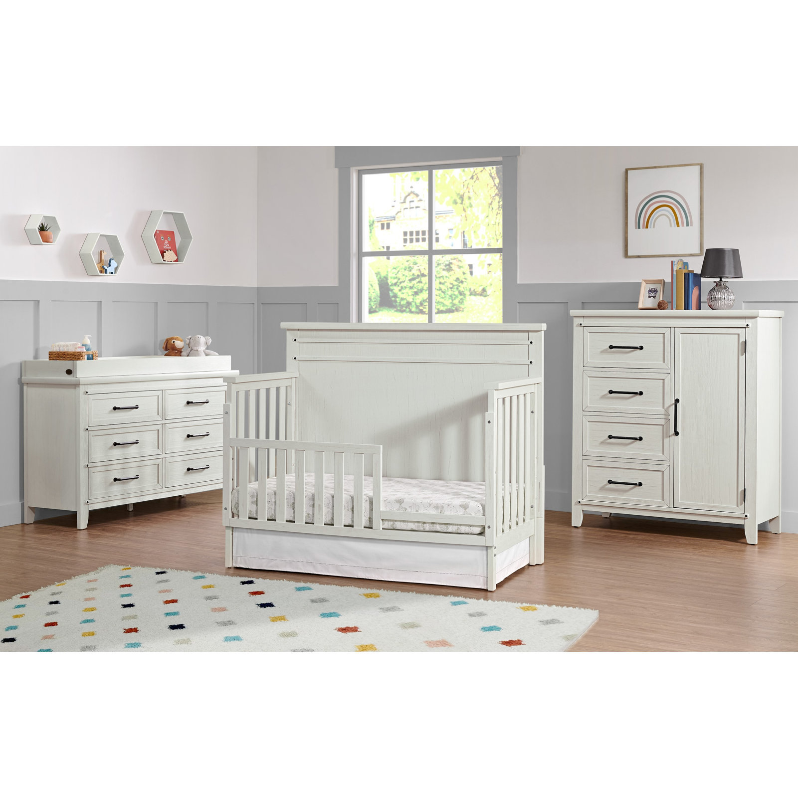Ellison Toddler Bed Rail, Rustic White