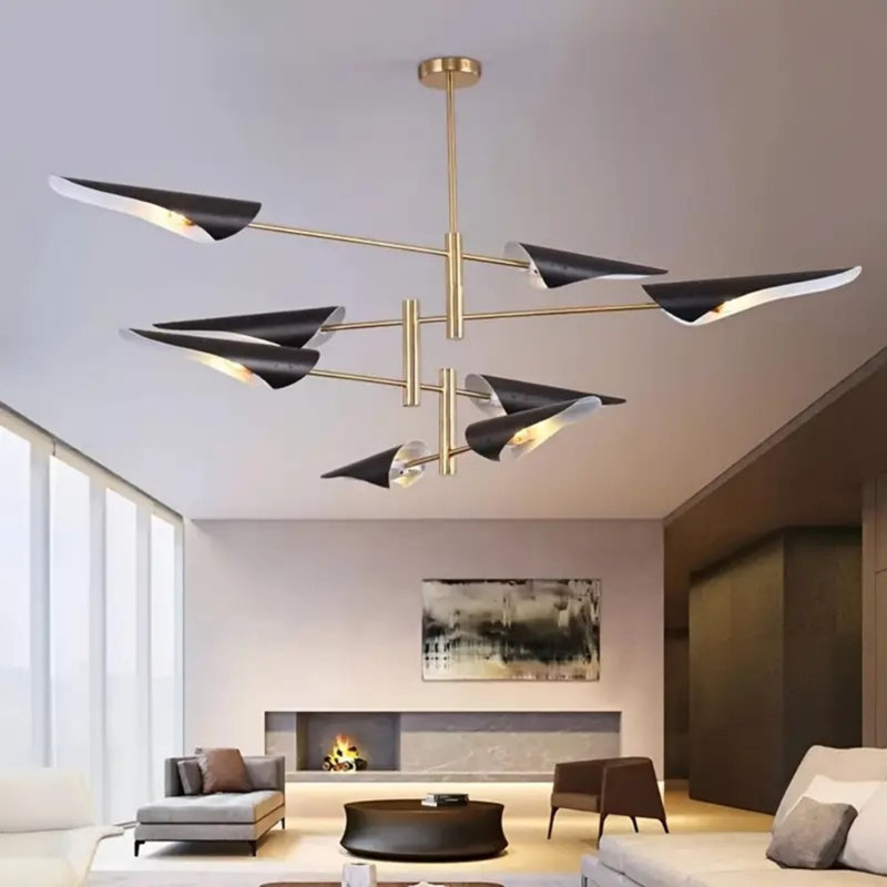 58-Inch Industrial Style Chandelier, 8-Light Adjustable Christmas Luxury Chandelier