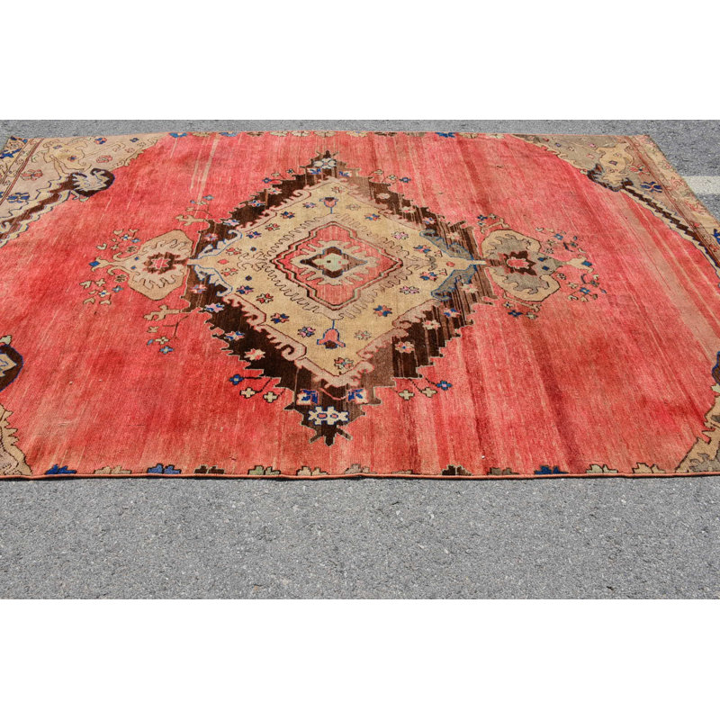 Tapis rétro, tapis Boho, tapis rouge, tapis moderne, tapis turcs, tapis en laine, grand tapis 6,2 x 10,4 pi