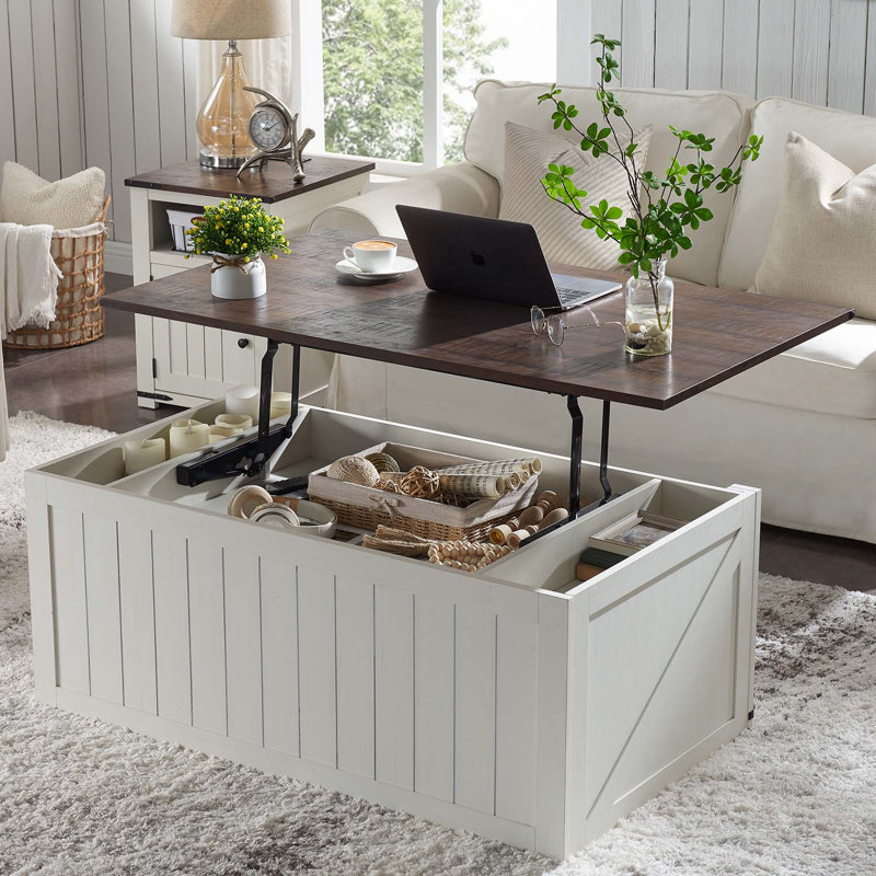 Vianor  48” Lift Top Coffee Table with Storage, White