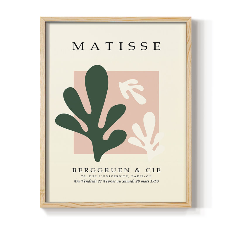Matisse CECLI, reproduction d'art encadrée - bois massif, Naturel, H 30 po x l 24 po
