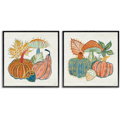  «Harvest Whimsy Gourd Collection», ensemble de 2 giclées par Dina June
