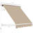 Retractable Awning For Patio And Balcony Sun Shelter, 6' Drop Arm, Protection, Strong Aluminum, Creamy White Arm Manual Outdoor Shade Awning, , , Aluminum Hardware,