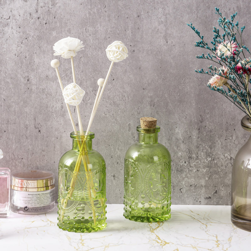 Glass Decorative Bottle, Green