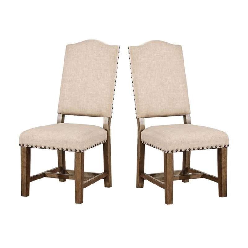Ensemble de chaises de salle à manger rustiques en tissu 2 pièces
