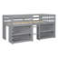 Lit mezzanine simple pour lit simple avec tablettes à deux niveaux et lumière DEL pour lit gris