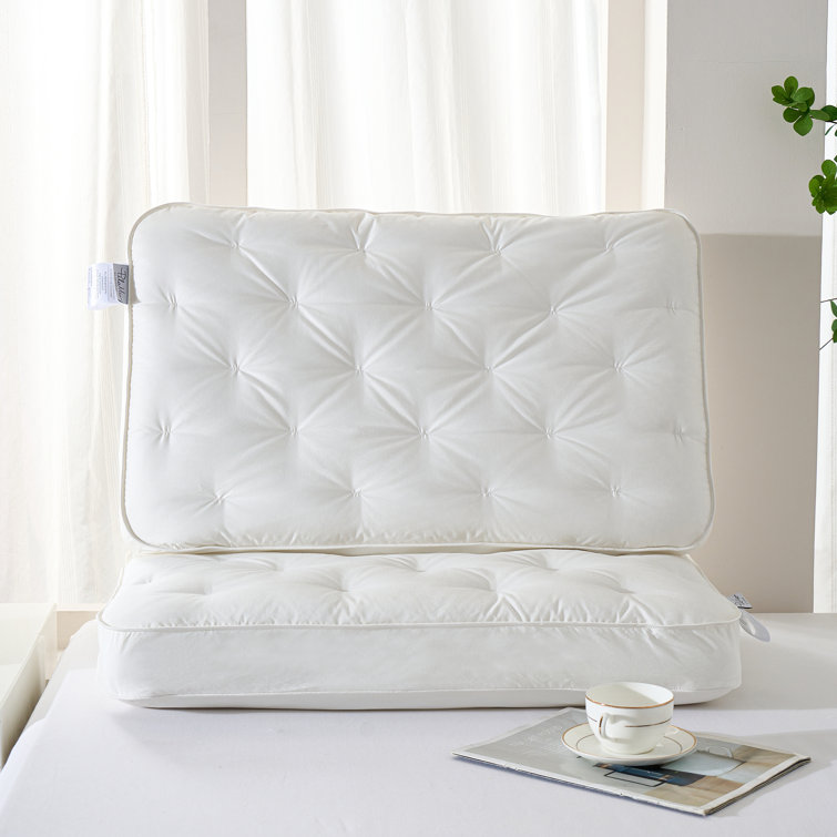 Oreiller en duvet d'oie et en mousse à mémoire de forme avec housse amovible en coton 2 en 1 PiloMio®