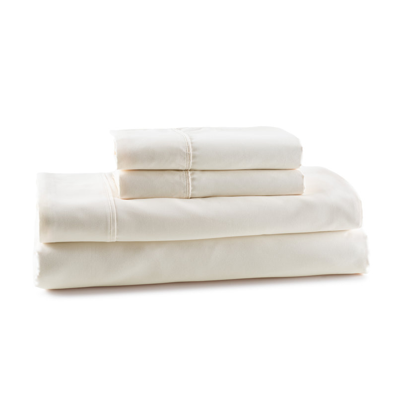 Ensemble de draps luxueux de quatre articles Eternal, Ivoire, Ensemble de draps pour lit simple TG de 3 pièces