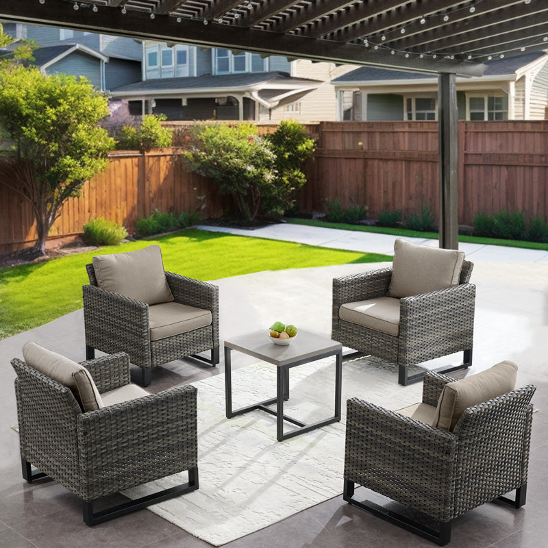 Nazime Outdoor Lounge Chair, Gray