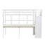 Structure de lit mezzanine avec escalier de rangement, double bureau et tablettes-783489331