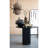 Octavia Round Mango Wood Table with Ribbed Base, Stained Black-1092927205