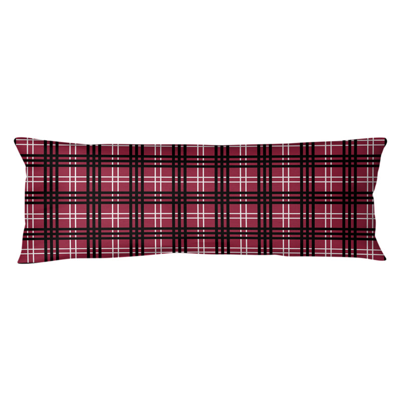Polyester Medium Pillow, Red/White/Black, Microfiber