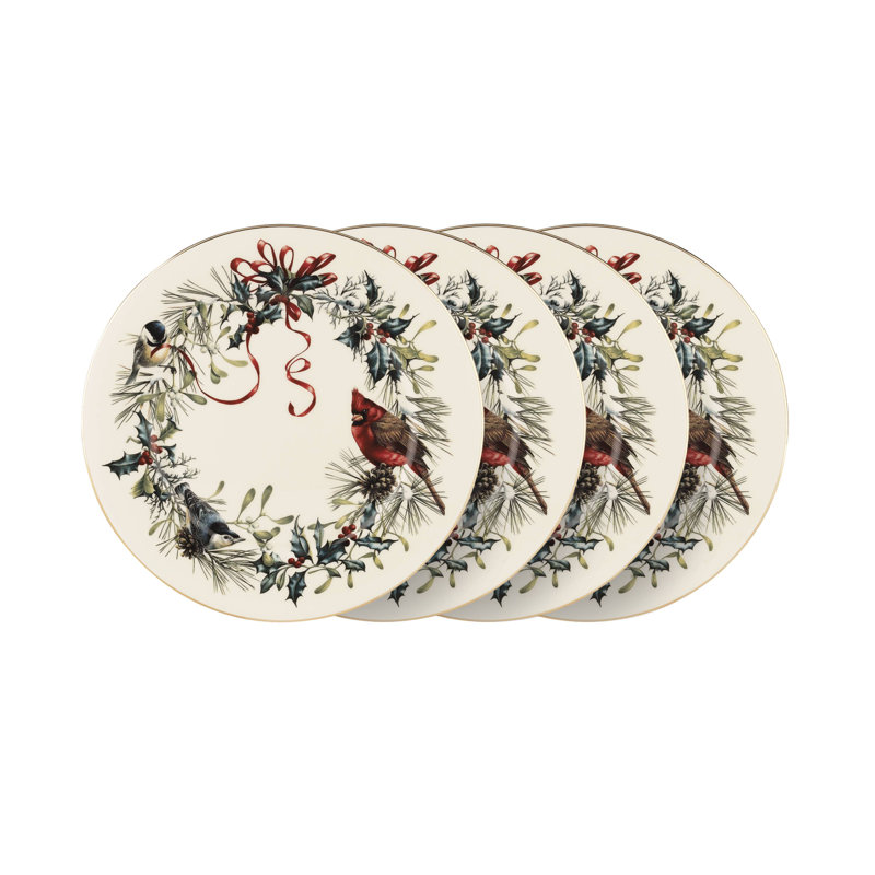 Winter Greetings Dinner Plates, Set Of 4
