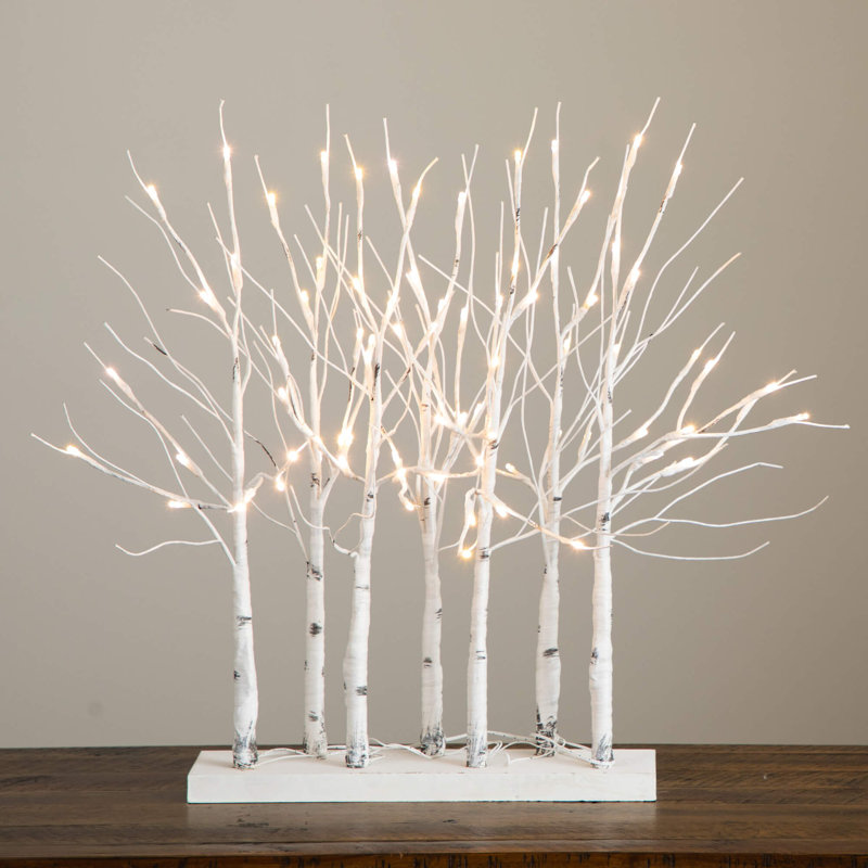 2' Pre-Lit White Birch Centerpiece Tree