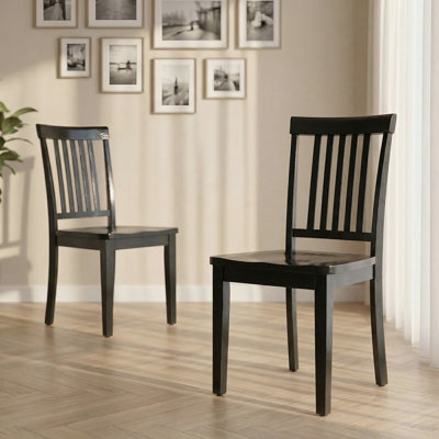 Chaise d'appoint en bois massif à dossier à lattes Tanvier