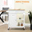 Kitchen Island Cart With Solid Wood Top, Drawer And Plenty Storage, White For Dining Room Rolling Island, Room, Versatile Practical