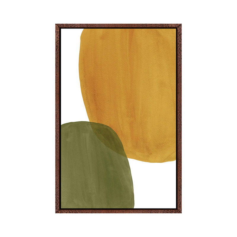 Rust Ochre And Green Art by Whales Way - Painting on Canvas, Classic Brown Wood Framed, 101.6cm H x 66.04cm W x 3.81cm D