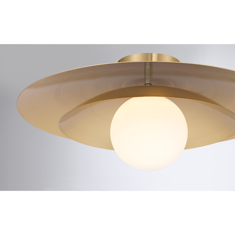 Sherrer 1-Light Ceiling Light in Brass, Brass
