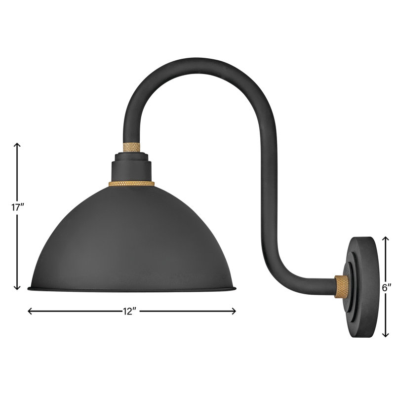Foundry Wall Mount Outdoor Barn Light, 17" H x 12"  W x 20" D, Black