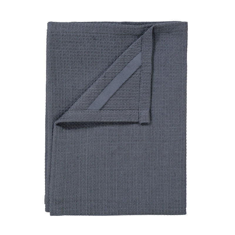 Grid Tea Towel, Gunmetal