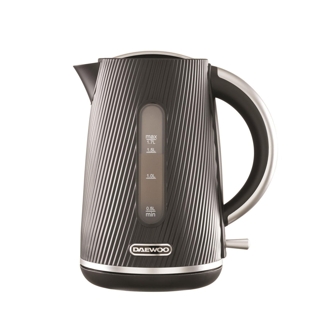 Daewoo Cascade 1.7L 3kW Rapid Boil Electric Kettle - Black