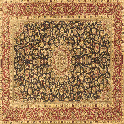 Tapis oriental en laine / polyester tissé à la machine Beah en noir / rouge / or