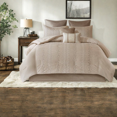 Luxurious King Bedding Set, Faux Silk Embroidered Comforter For Home