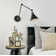 Arti 7.75-in Swing Arm Extendable Single Light Plug-In Sconce with On/Off Switch