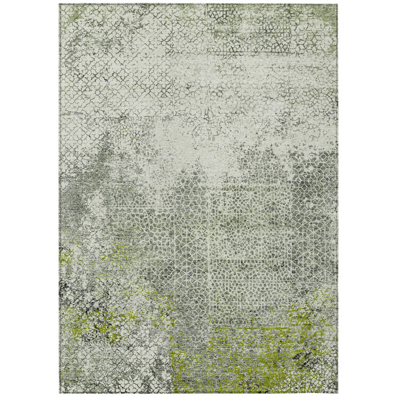 Machine Washable Indoor/Outdoor Chantille ACN2743 Modern Rug, 9' x 12', Green